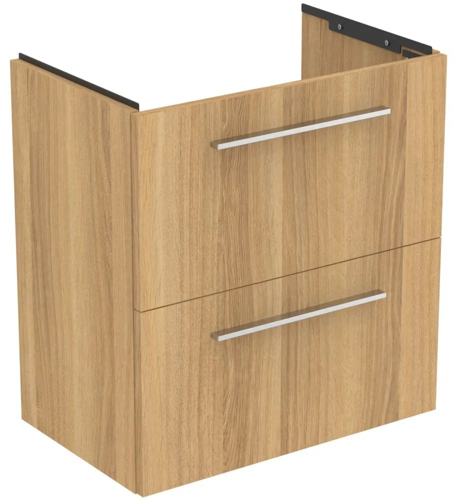 Dulap baza lavoar, 60x38x63 cm, 2 sertare, stejar Stejar natural