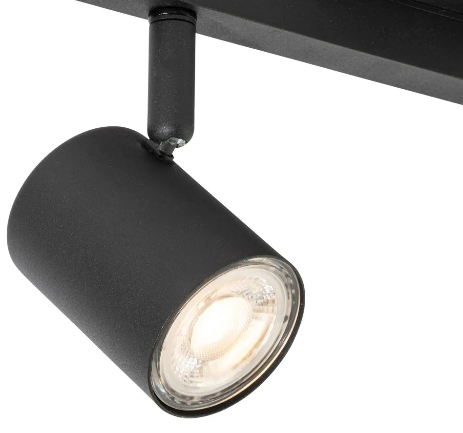 Spot de plafon negru GU10 50mm cu 2 lumini, inclusiv iluminare de fundal - Back Up