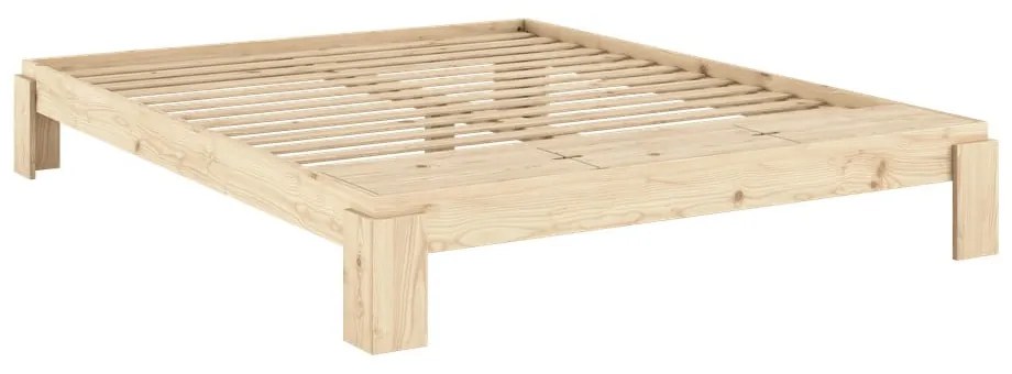 Pat matrimonial în culoare naturală din lemn de pin cu somieră 180x200 cm Layers – Karup Design