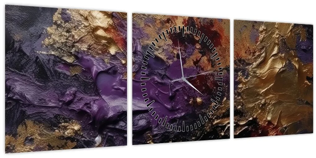 Tablou - Abstracție texturată (cu ceas) (90x30 cm)