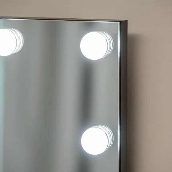 BRILAGI - Oglindă de machiaj HOLLYWOOD LED reglabilă, 15W, 230V, 60x50 cm, neagră