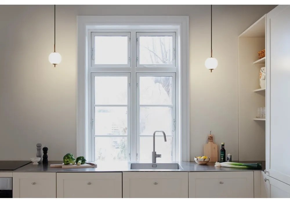 Lustră alămie LED din metal cu abajur din sticlă ø 12 cm Audrey – UMAGE