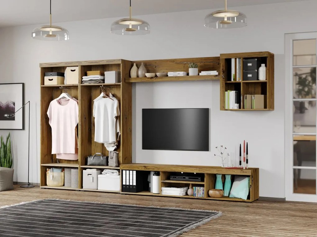 Set Mobila Living Odell Flagstaff Oak/Gri C07