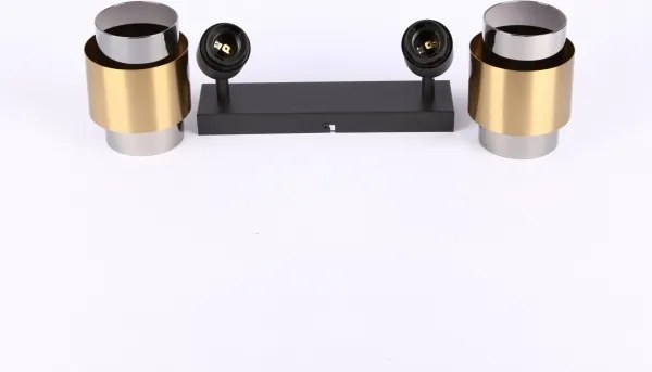 Spot MILLEY 2xE27/40W/230V negru/alamă Globo 15560-2