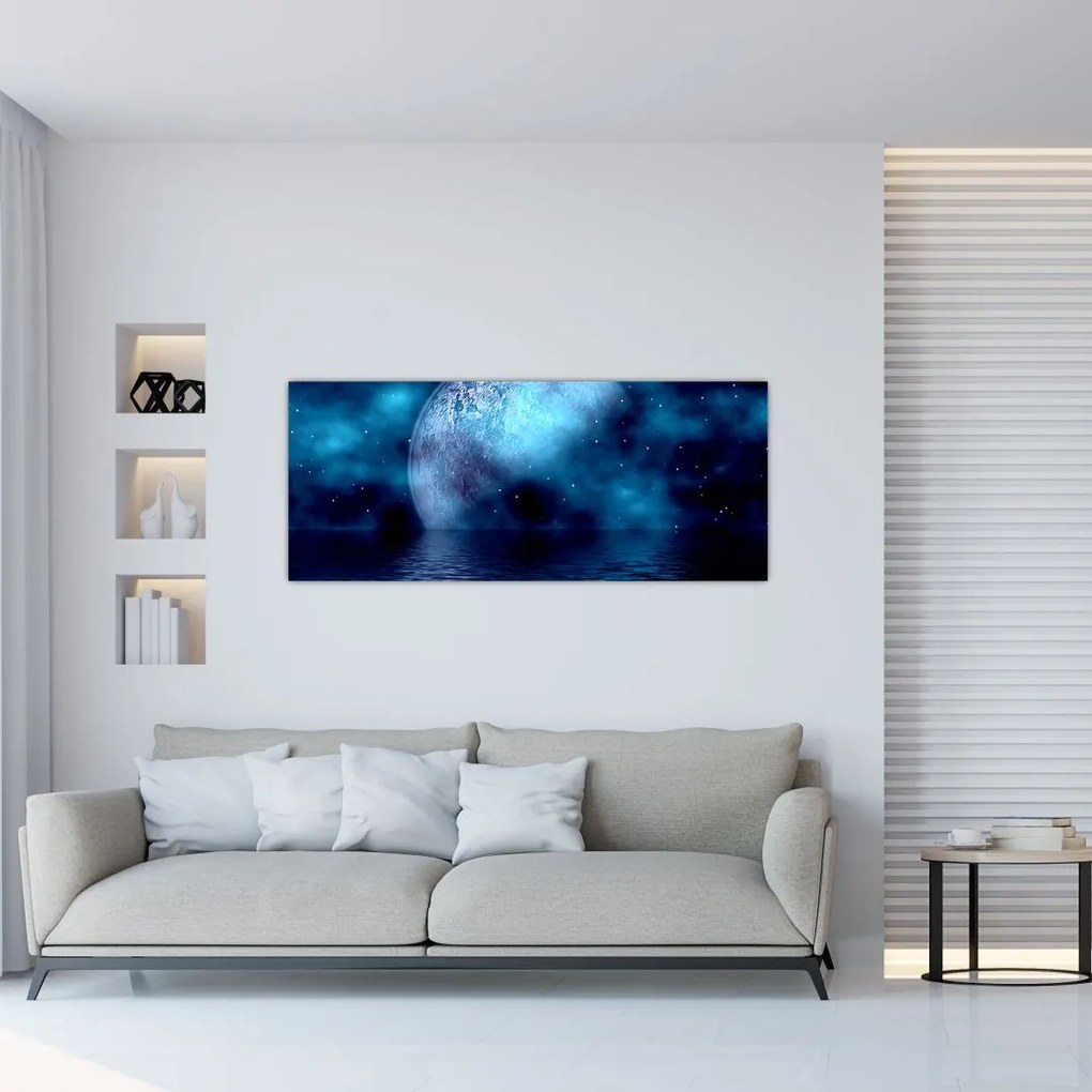 Tablou Luna deasupra mării (120x50 cm)