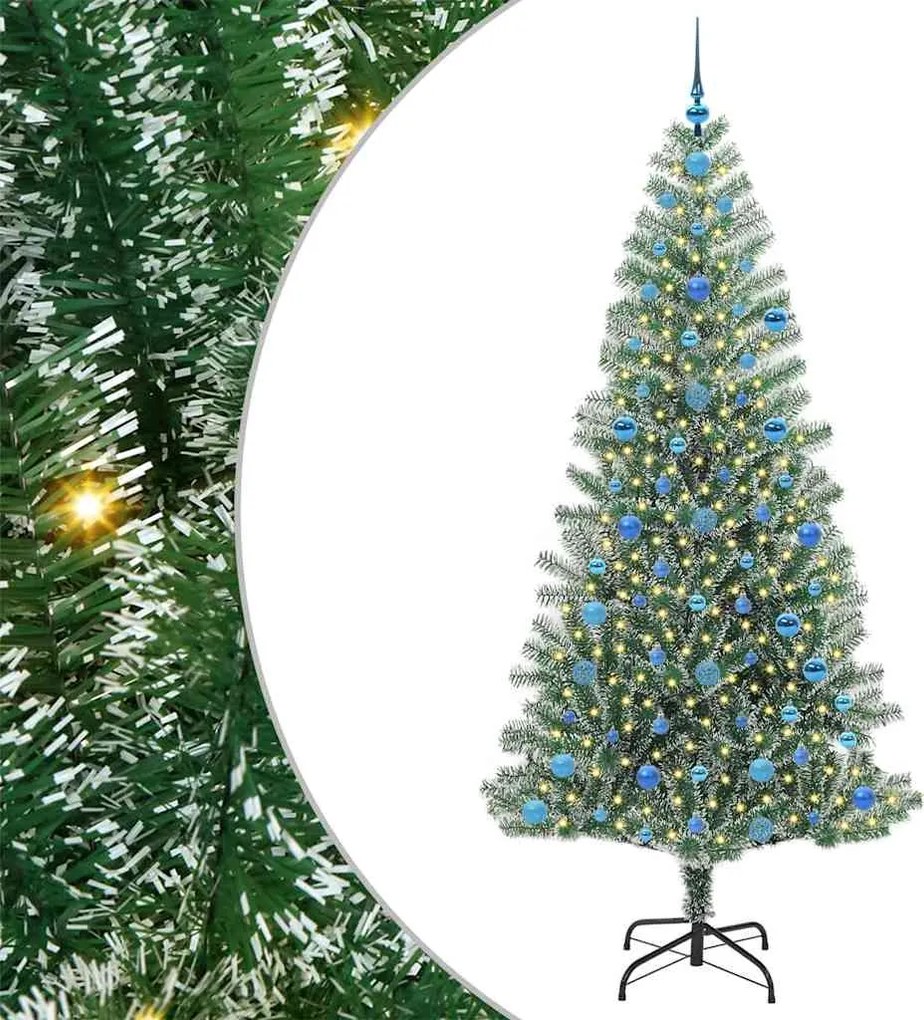 vidaXL Pom de Crăciun artificial cu zăpadă imitată și lumină LED