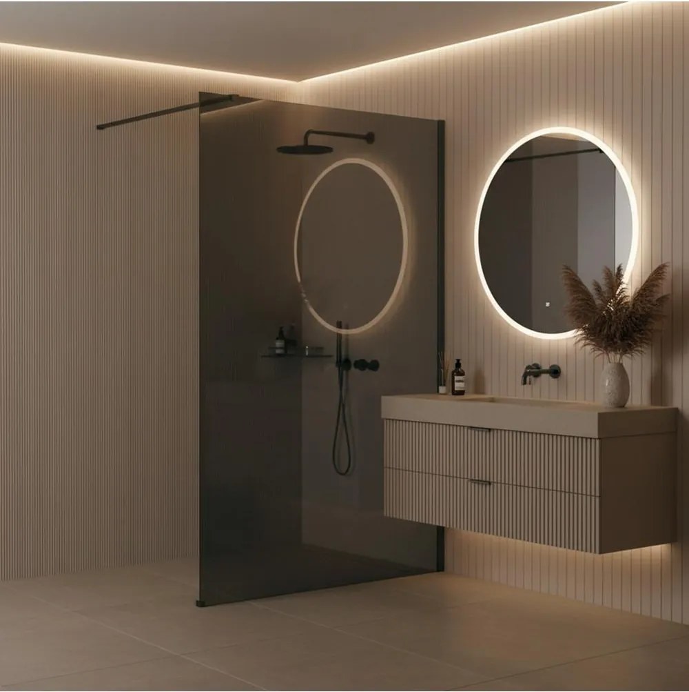 Paravan de dus fumuriu Rea Flexi Grey 100 cm Titan