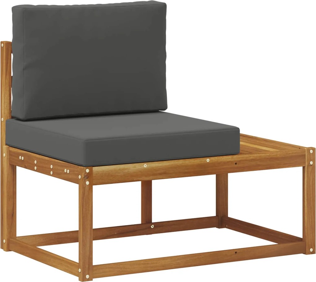 vidaXL Canapea de exterior Natural și Antracit 91 x 63 x 73 cm