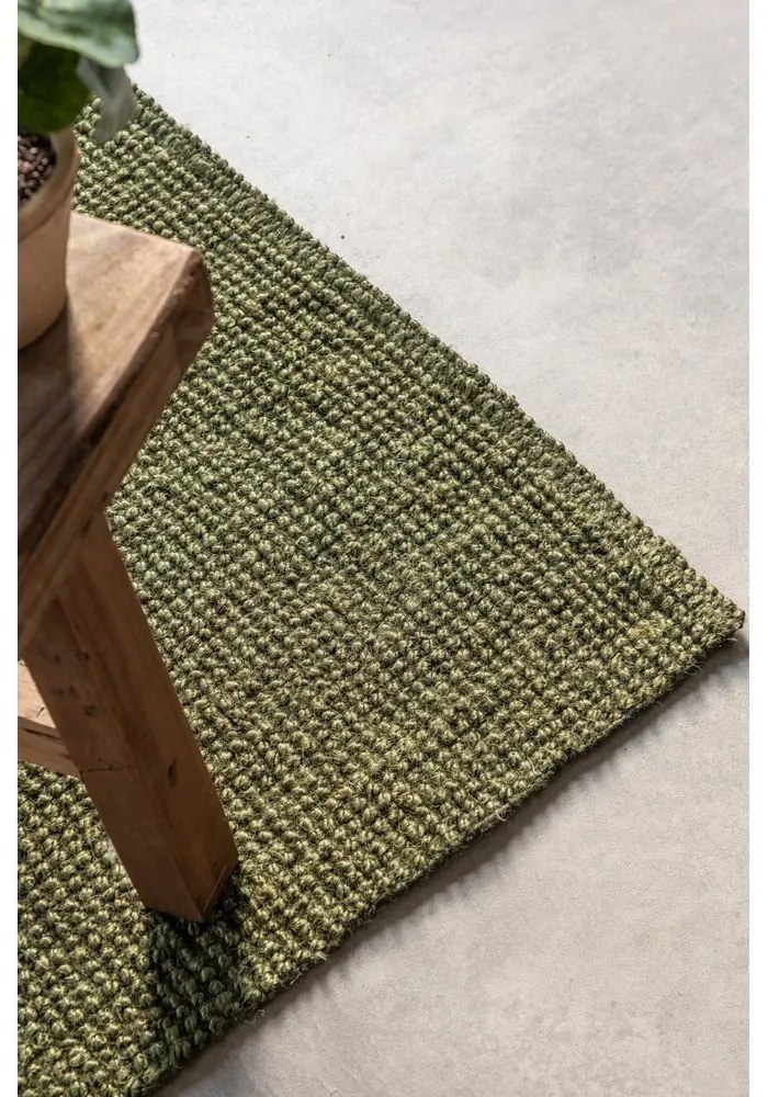 Covor tip traversă kaki din iută 80x200 cm Bouclé – Hanse Home