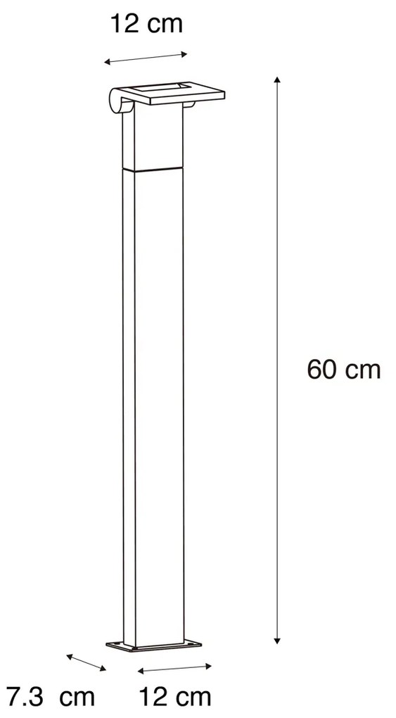 Stâlp modern pentru exterior antracit 60 cm cu LED IP54 - Zane
