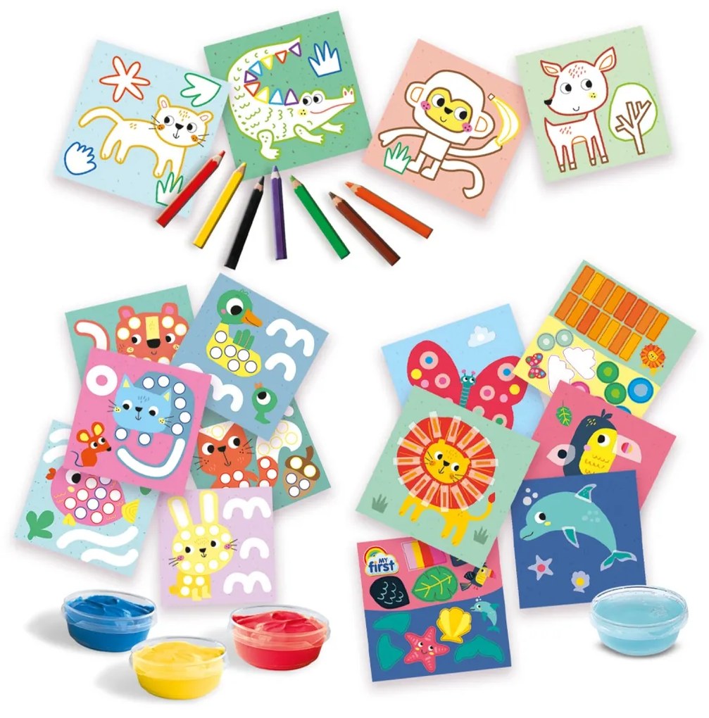 My first - Set pictura cu degete, colorare si lipirea formelor 3 in 1