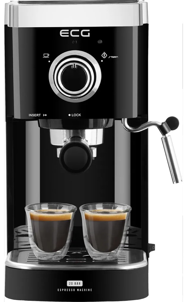 Espressor manual ECG ESP 20301 Black,1,25 l, negru