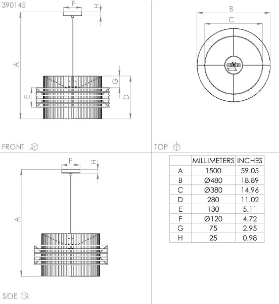 Lustră pe cablu Eglo 390145 OLTAMAR 1xE27/40W/230V d. 48 cm crem