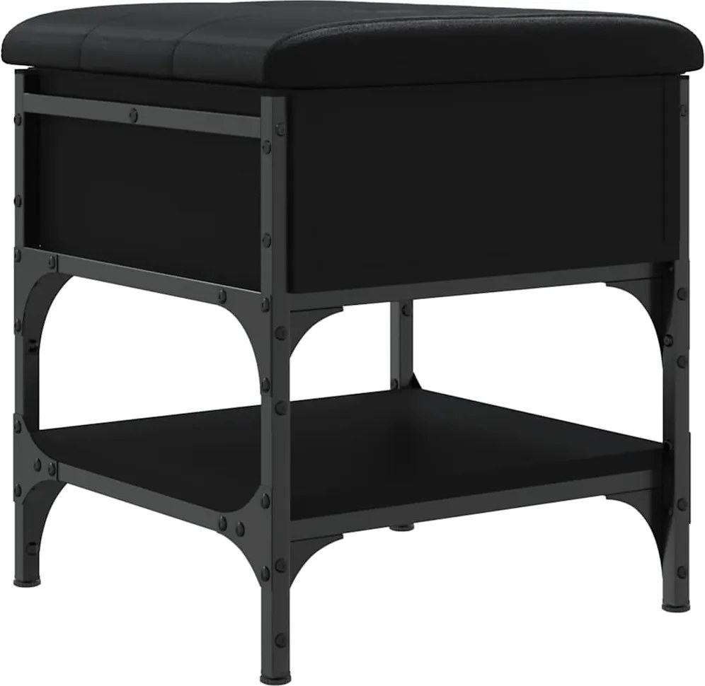 vidaXL Bancă de pantofi, negru, 42x42x45 cm, lemn prelucrat
