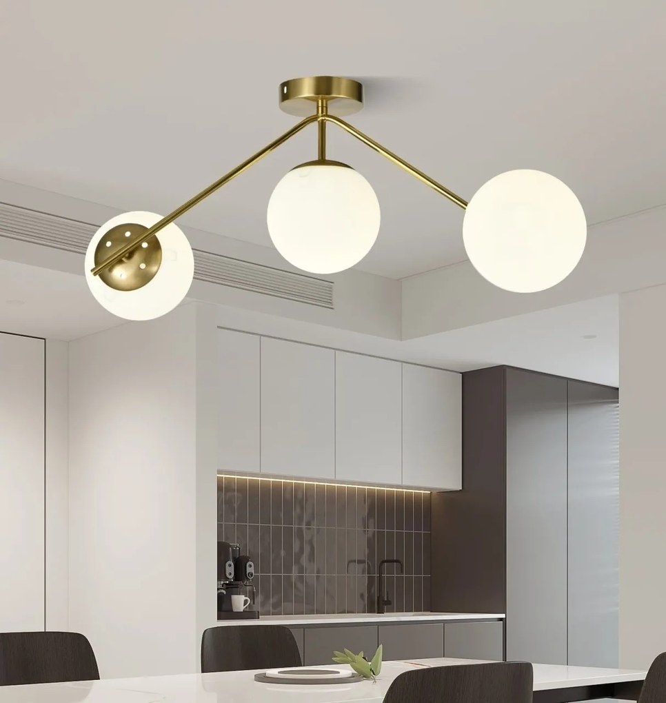 Lustra model N36377-3 – 3 x E27, abajururi elegante, finisaj auriu