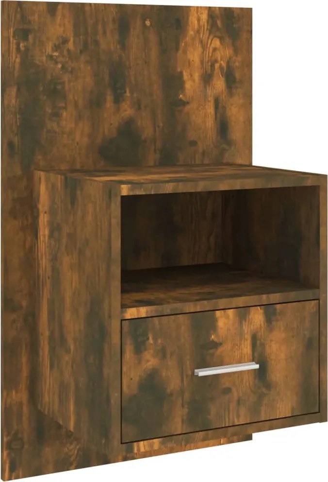 vidaXL Noptieră de perete, stejar fumuriu