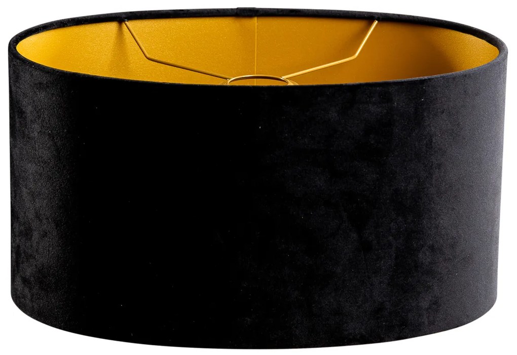 Abajur din catifea negru oval 35/23/18