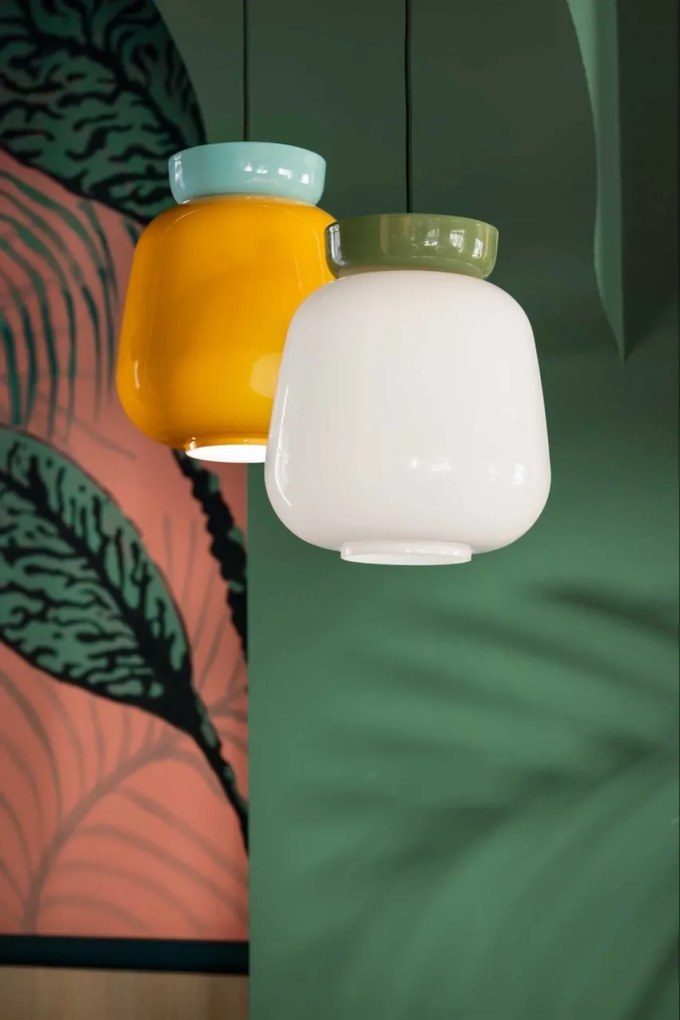 Lustra design retro realizata manual din ceramica si sticla CORCOVADO