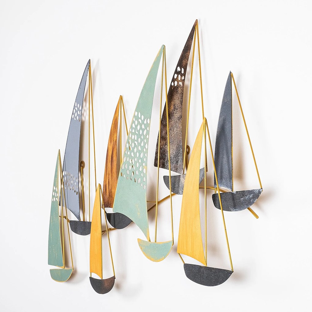 Decoratiune de perete Metal Yavuz, Multicolor, 70x8x111 cm