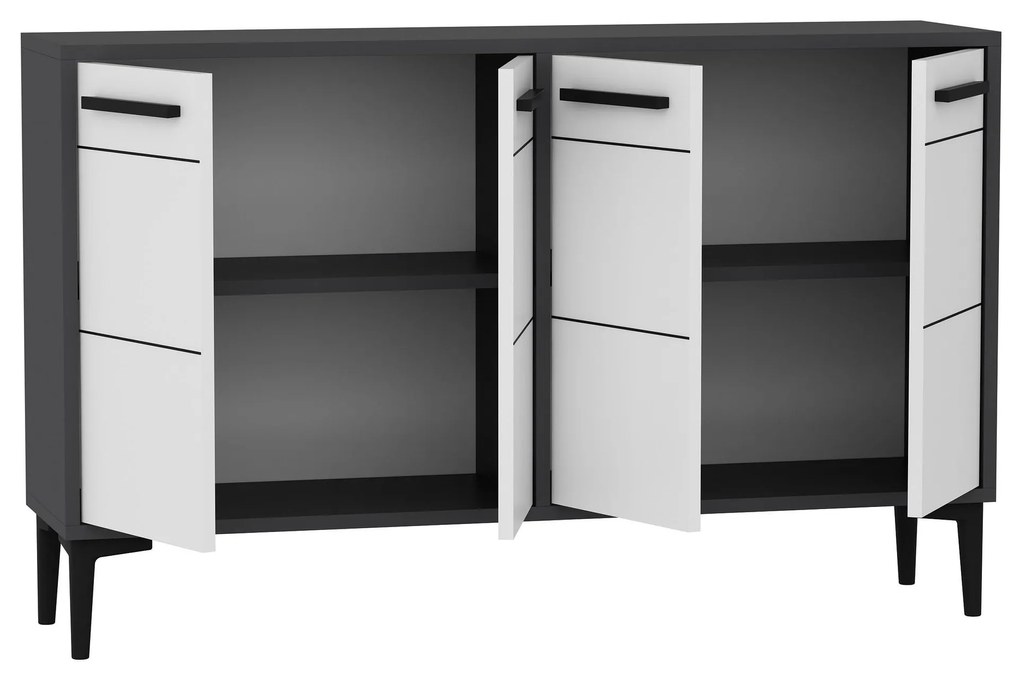 Comodă Daduko (antracit + alb) . 1095295