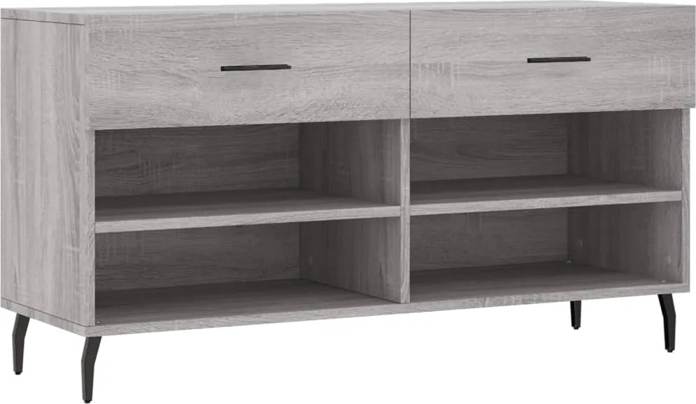 vidaXL Bancă de pantofi, gri sonoma, 102x35x55 cm, lemn prelucrat