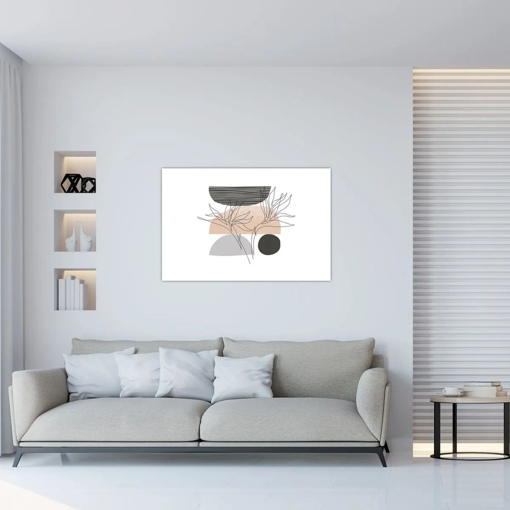 Tablou - Linie de artă flori N⁰2 (90x60 cm)