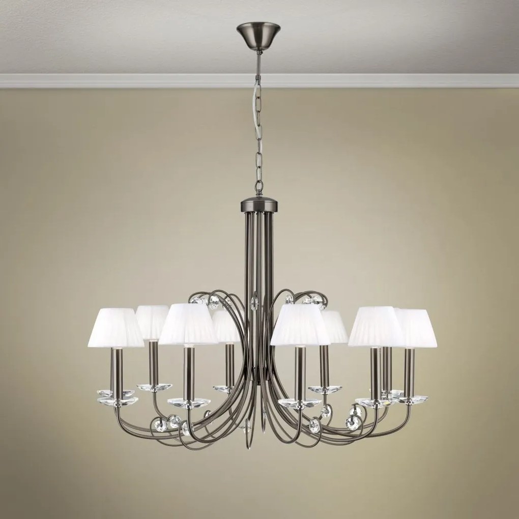 Candelabru stil clasic cu cristal K9 ARIANE 10L nickel inchis