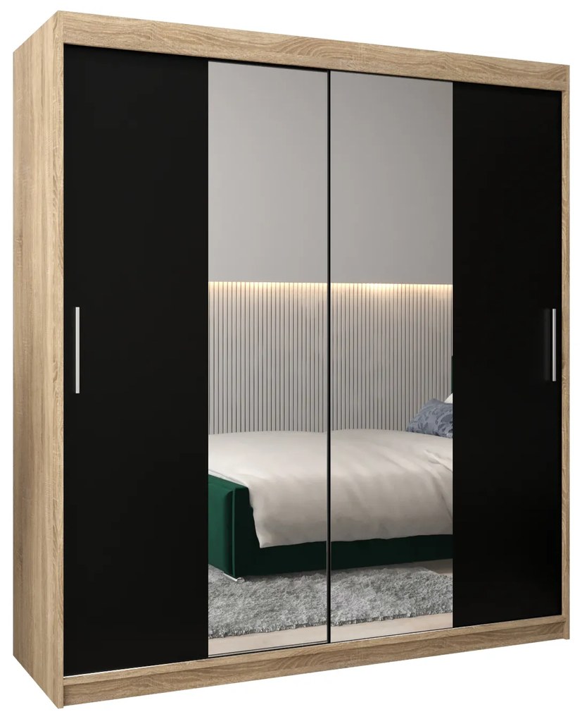 Dulap de haine 180 cm Toki 1 (stejar sonoma + negru mat). 1064927