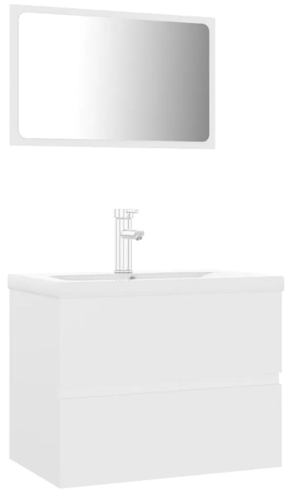 Set mobilier de baie, alb, PAL Alb, 60 x 38.5 x 45 cm, 1
