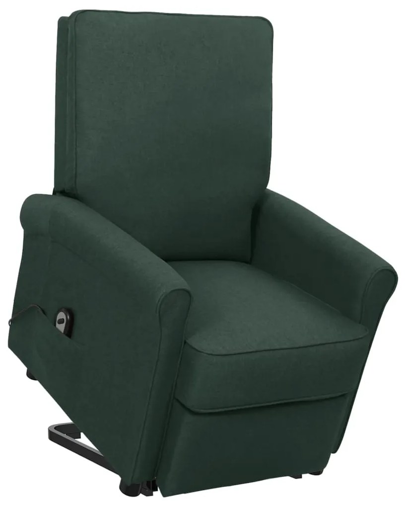 3098147 vidaXL Fotoliu rabatabil cu ridicare, verde închis, material textil