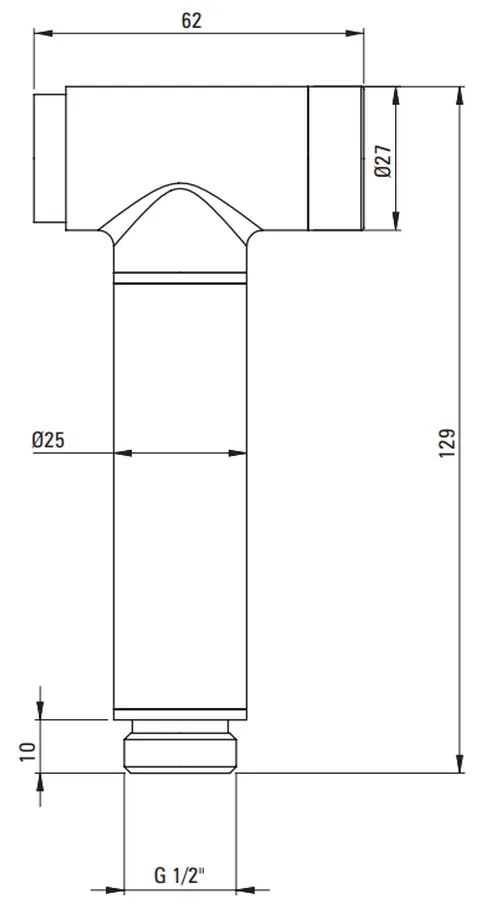 Para dus igienic pentru baterie bideu Deante Bidetta, titan mat Titan mat