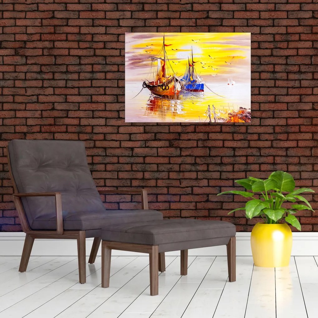 Tablou - Pictură barcă (70x50 cm)