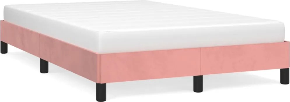 vidaXL Cadru de pat fără saltea roz 120x190 cm catifea