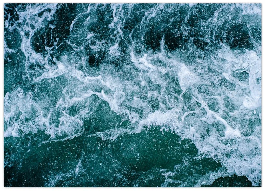 Tablou pe sticlă - Valuri oceanice (70x50 cm)