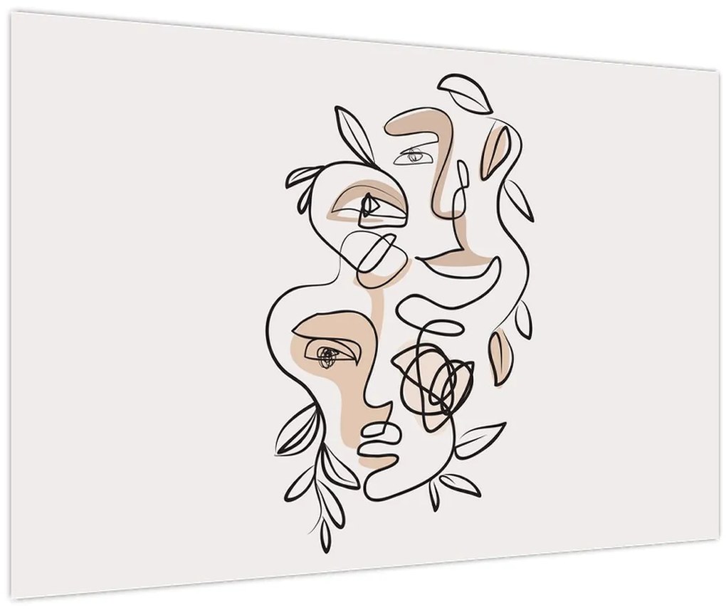 Tablou - Line art facials (90x60 cm)