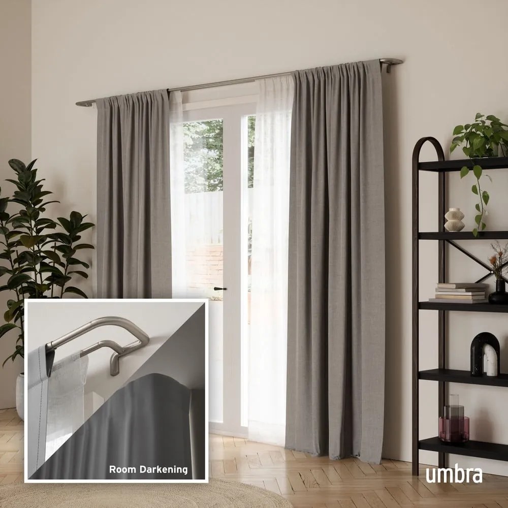 Galerie de perdea 168 - 365 cm extensibilă/dublă din oțel Twilight – Umbra