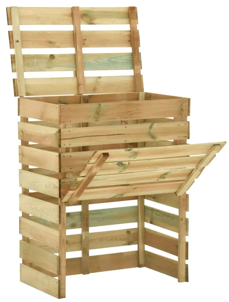 vidaXL Compostor de grădină din șipci, 80x50x100 cm, lemn pin tratat