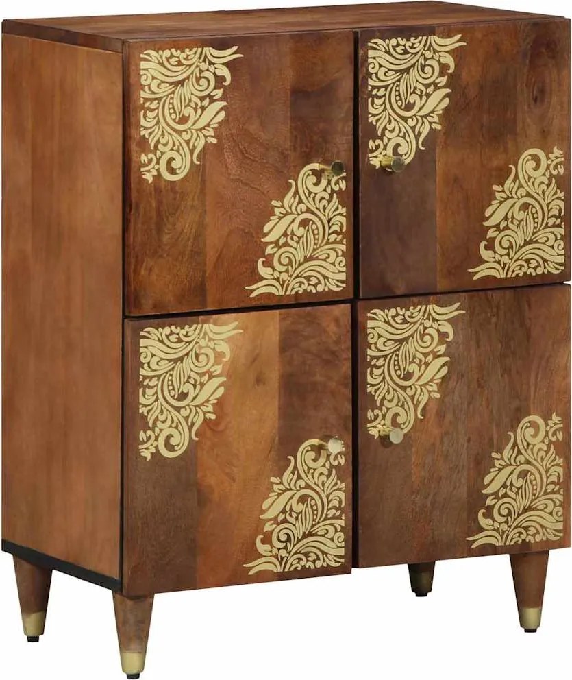 vidaXL Bufet cu raft cu ușă Maro 60 x 33 x 75 cm Lemn de mango solid