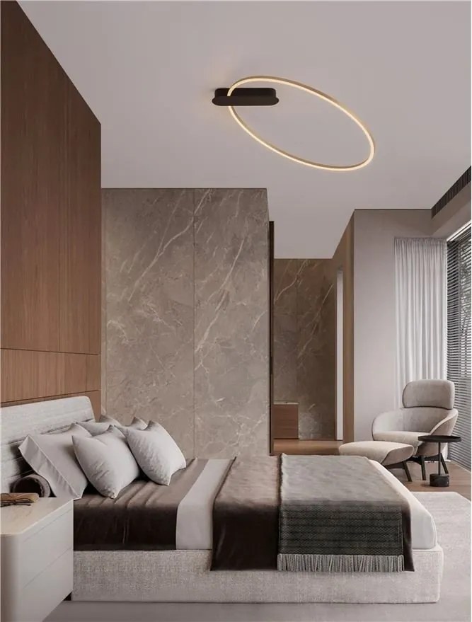 Lustra LED aplicata design modern minimalist KIKLOS auriu/negru