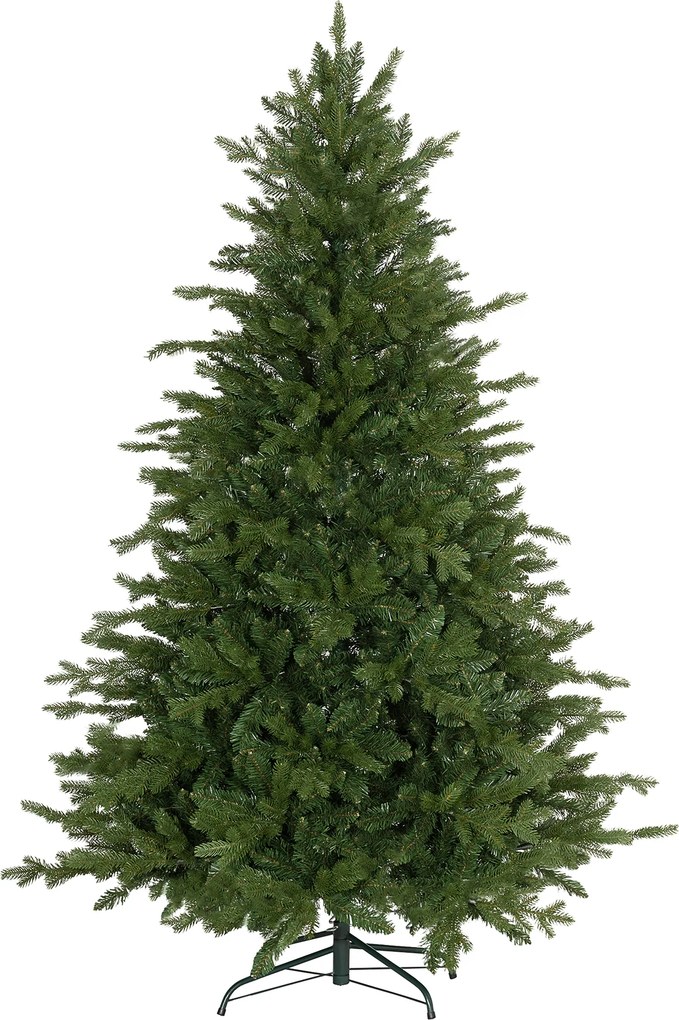 HOMCOM Brad de Crăciun Artificial cu 1821 Crengi, Brad de Crăciun Pliabil cu Bază Metalică, Ø117x180 cm, Verde | Aosom Romania