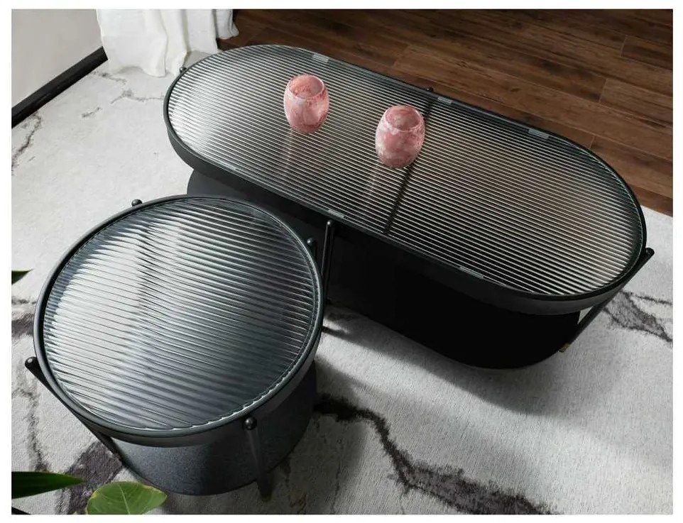 Măsuță de cafea Madone B, alb / negru