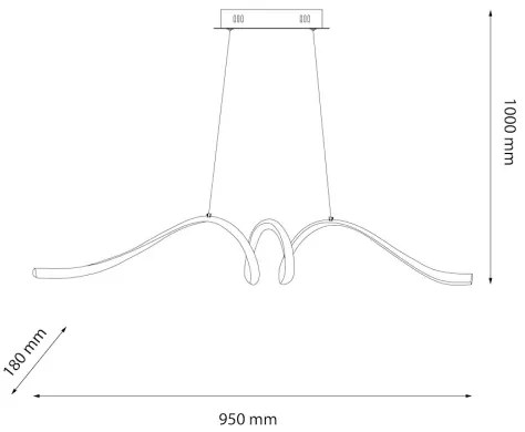 Lustră LED pe cablu LOOP LED/28W/230V negru