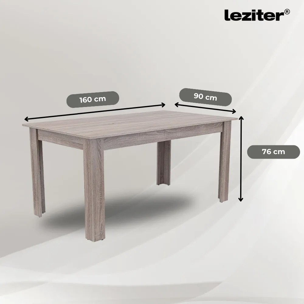 Set de masă Leon 4+1 stejar York-negru