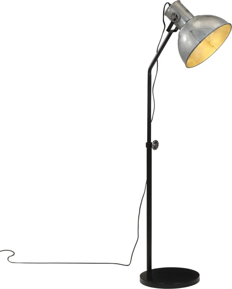 vidaXL Lampă de podea 25 W, argintiu vintage, 30x30x90-150 cm, E27