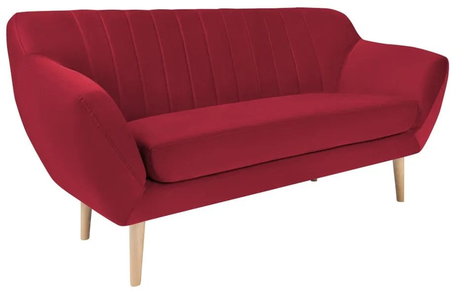 Canapea cu tapițerie din catifea Mazzini Sofas Sardaigne, 158 cm, roșu