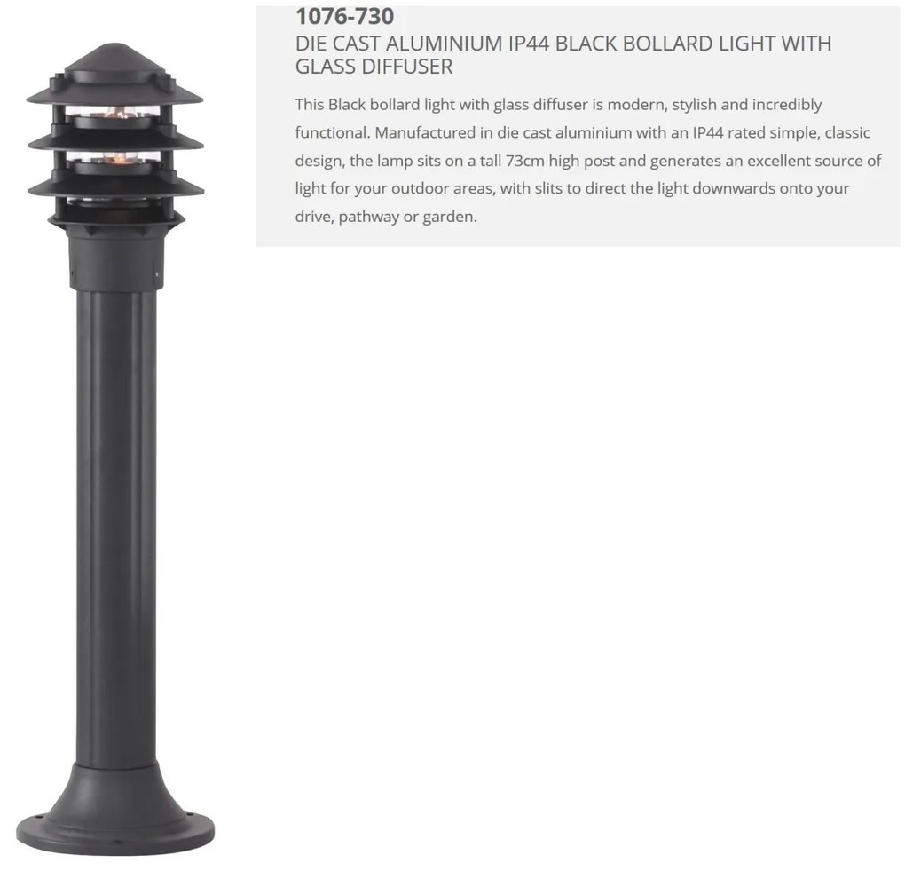 Stalp modern de exterior IP44 Outdoor H-73cm 1076-730 SRT
