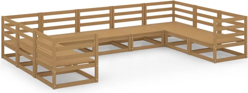 vidaXL Set mobilier de grădină, 9 piese, lemn masiv de pin