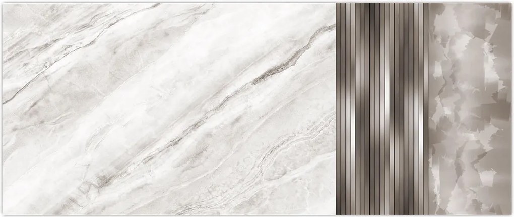 Tablou - Marmură cu linii argintii (120x50 cm)