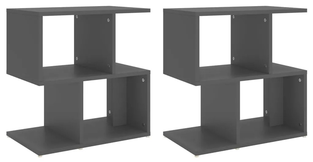 806369 vidaXL Noptiere, 2 buc., gri, 50x30x51,5 cm, PAL