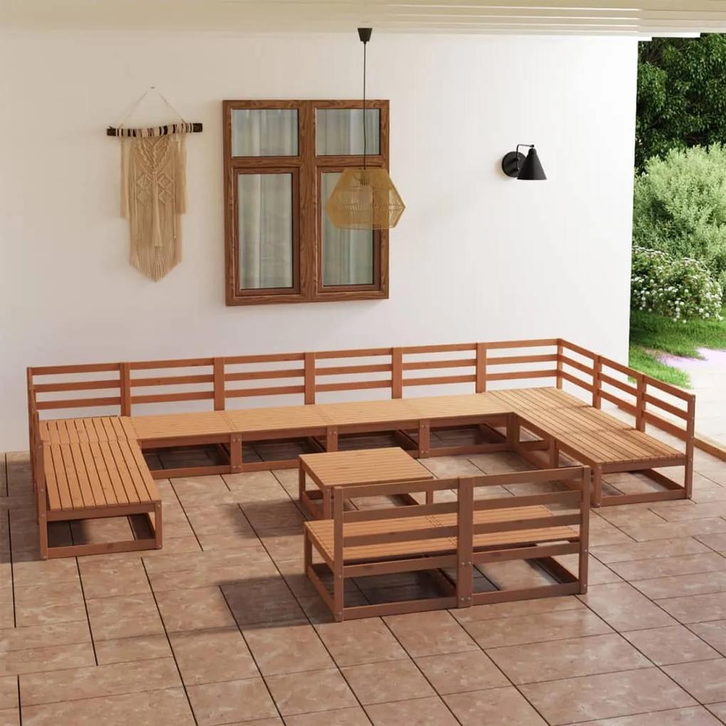 3076227 vidaXL Set mobilier de grădină, 13 piese, lemn masiv de pin